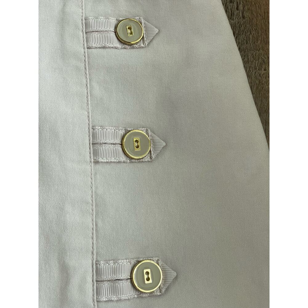 J.McLaughlin tan stretchy pencil skirt with button detail 2 - Picture 3 of 11